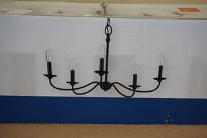 lot 2 image: Progress Lighting Chandelier -Pacolet Collection -Textured Black