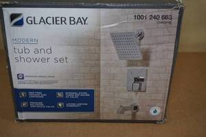 lot 6 image: NEW Glacier Bay Modern Tub and Shower Set -Chrome
