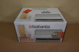 lot 37 image: Brabantia Medium Roll Top Bread Box -Matte Steel
