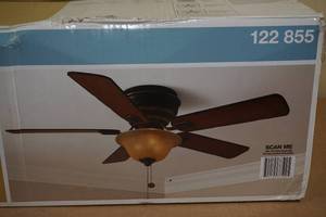 lot 36 image: NEW Hampton Bay 44 Small Room Ceiling Fan -Tarnished Bronze
