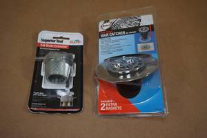 lot 48 image: Superior Tool Tub Drain Extractor Tool with Chrome Drain Hair Catcher