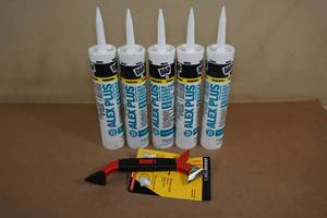 lot 69 image: Dap White Caulk Tubes with Caulk Tool