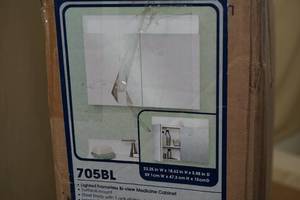 lot 70 image: NEW Zenith Lighted Frameless Bi-View Medicine Cabinet