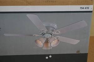 lot 77 image: NEW 44 Clarkston Ceiling Fan -Reversible Blades - White Finish