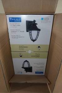 lot 87 image: NEW Progress Lighting 2-Pack Fairview 8 LED Outdoor Wall Lantern -Textured Black