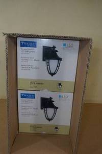 lot 122 image: NEW Progress Lighting 2-Pack Fairview 8 LED Outdoor Wall Lantern -Textured Black