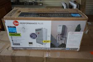 lot 140 image: NEW Rheem Performance Plus 7.0 GPM Natural Gas Outdoor Tankless Water Heater