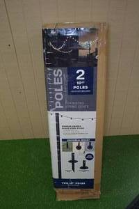 lot 171 image: 2 10 Ft Bistro String Light Poles