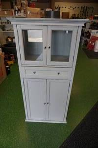 lot 174 image: Hampton Harbor Dove Gray Linen Storage Cabinet - Able to be Hung