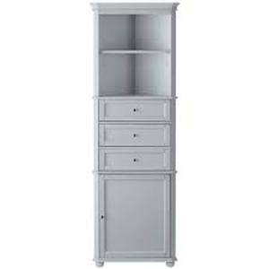 lot 143 image: Hampton Grey Corner Cabinet - Some Damage - 3 Drawer