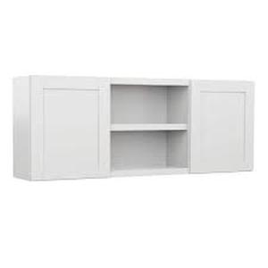 lot 165 image: Verona White Plywood Shaker Wall KitchenLaundry Cabinet with Soft Close