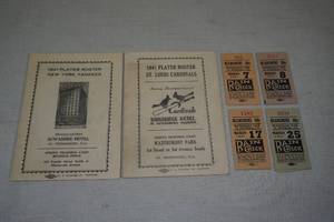 lot 4 image: 1941 Spring Training Tickets and Programs - YankeesCardinals