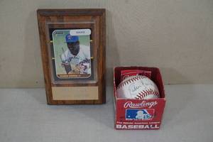 lot 11 image: Hand Signed Rookie Card and Baseball - Ruben Sierra