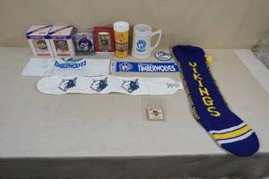 lot 20 image: Minnesota Sports Items - Vikings Knit Stocking, Early Timberwolves