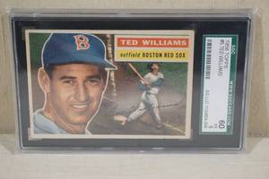 lot 30 image: 1956 Topps Ted Williams #5 Baseball Card - SGC 5