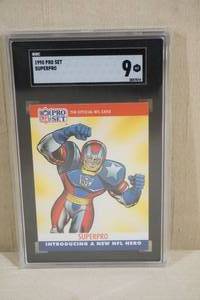 lot 40 image: 1990 NFL Pro Set Superpro Football Card - SGC 9