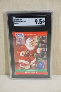 lot 41 image: 1990 NFL Pro Set Santa Claus #1990 Promo Football Card - SGC 9.5