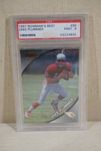lot 43 image: 1997 Bowmans Best Jake Plummer #96 Rookie Football Card - PSA 9