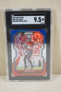 lot 47 image: 2020 Panini Prizm Tom Brady #255 RedWhiteBlue Football Card - SGC 9.5