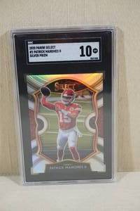 lot 53 image: 2020 Panini Select Patrick Mahomes II #2 Silver Prizm Football Card - SGC 10