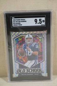 lot 59 image: 2020 Panini Mosaic Peyton Mannin Old School Prizm Football Card - SGC 9.5