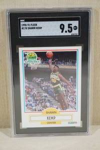 lot 67 image: 1990-91 Fleer Shawn Kemp #178 Rookie Basketball Card - SGC 9.5