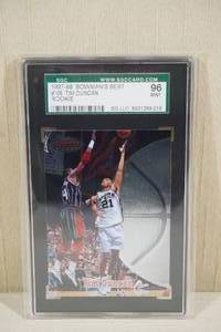 lot 73 image: 1997-98 Bowmans Best Tim Duncan #106 Rookie Basketball Card - SGC 96