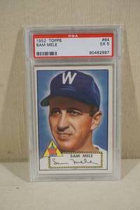 lot 75 image: 1952 Topps Sam Mele #94 Baseball Card - PSA 5