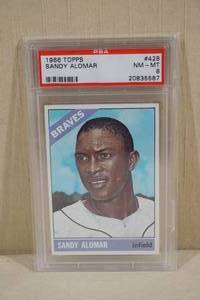 lot 79 image: 1966 Topps Sandy Alomar #428 Baseball Card - PSA 8