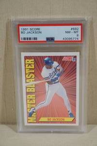 lot 85 image: 1991 Score Bo Jackson #692 Master Blaster Baseball Card - PSA 8