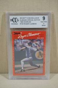 lot 86 image: 1990 Donruss Roger Clemens #184 Card - Beckett.com Exclusive - BCCG 9
