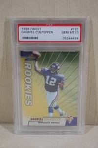 lot 90 image: 1999 Topps Finest Daunte Culpepper #151 Rookie Football Card - PSA 10