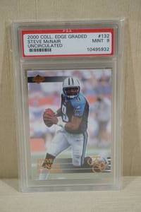 lot 95 image: 2000 Coll. Edge Steve McNair #132 Uncirculated Football Card - PSA 9