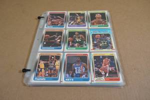 lot 181 image: Binder Pages of 1988-89 Fleer Basketball Cards