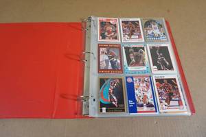 lot 182 image: Binder of Late 1980s - Early 90s Basketball Cards - Many Stars