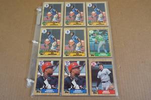 lot 186 image: Binder Pages of Topps Baseball Cards - Many Stars, Some Rookies