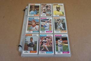 lot 187 image: Binder Pages of 1974 Topps Baseball Cards