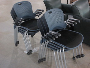 lot 120A image: HERMAN MILLER STACKING ARM CHAIRS