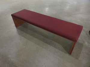lot 154A image: WOODEN BENCHES WITH UPHOLSTERED SEATS