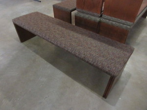 lot 156A image: WOODEN BENCHES WITH UPHOLSTERED SEATS