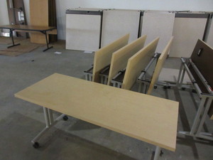 lot 165A image: HERMAN MILLER FLIP TOP TABLES