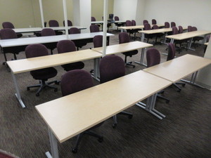 lot 204C image: HERMAN MILLER TRAINING TABLES WITH AMBI CHAIRS