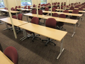 lot 236H image: HERMAN MILLER TRAINING TBLES WITH AMBI CHAIRS