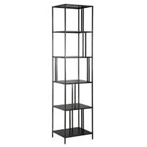 lot 3 image: Ernest 76 in. Gunmetal Gray 5-Shelf Standard Bookcase