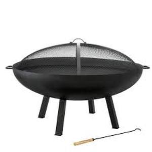 lot 7 image: Hampton Bay Windgate 40 in. Dia. Round Steel Wood Burning Fire Pit with Spark Guard