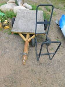 lot 20 image: Garden Utility Trailor and two Wheel cart.
