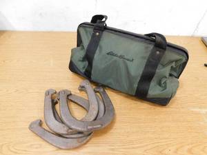 lot 66 image: Eddie bauer Bocci ball Set,  Horseshoe Set, Croquet Set