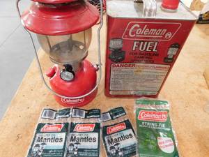 lot 95 image: Coleman Lantern & Can of Fuel
