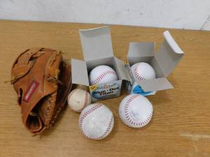 lot 104 image: Softball Glove and balls Lot