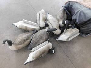 lot 180 image: 8 - Goose Decoys with Weights & bag